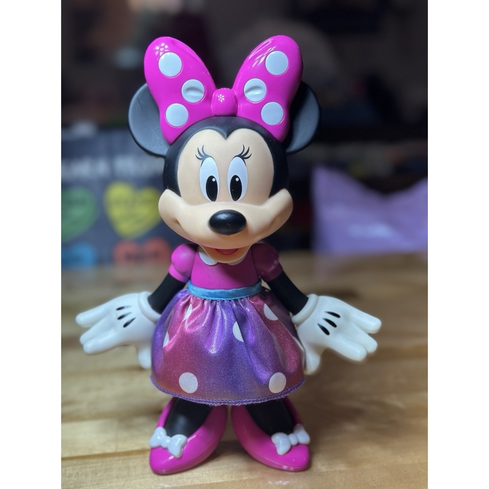 Minnie Mouse Movable Head Arms Legs Hard Plastic 9.5"‎ NICE